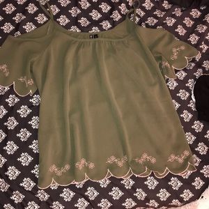 Army green strappy top